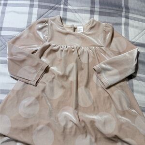 GAP Shimmery Beige Polka Dot Formal Dress